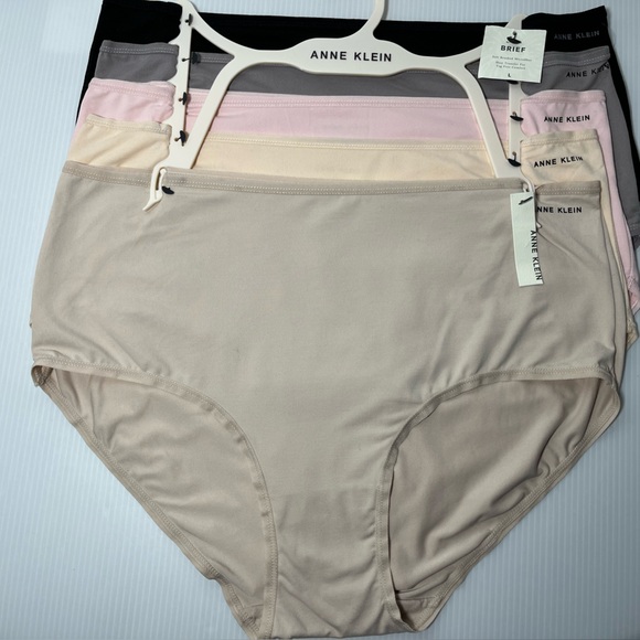 Anne Klein Ultra Soft Brushed Microfiber Full Coverage 5pc Stretch Underwear Set - Picture 1 of 13